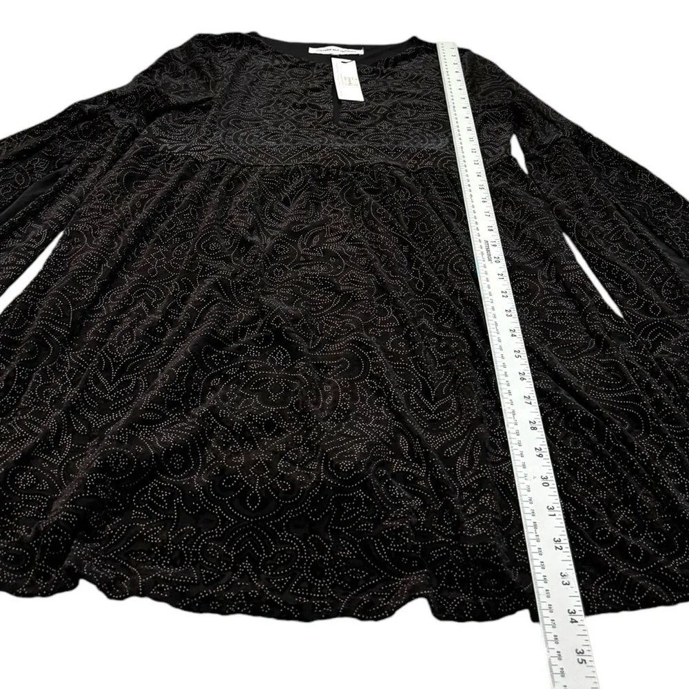 Cupcakes & Cashmere Janna Velvet Mini Dress Bell Sleeve S NWT